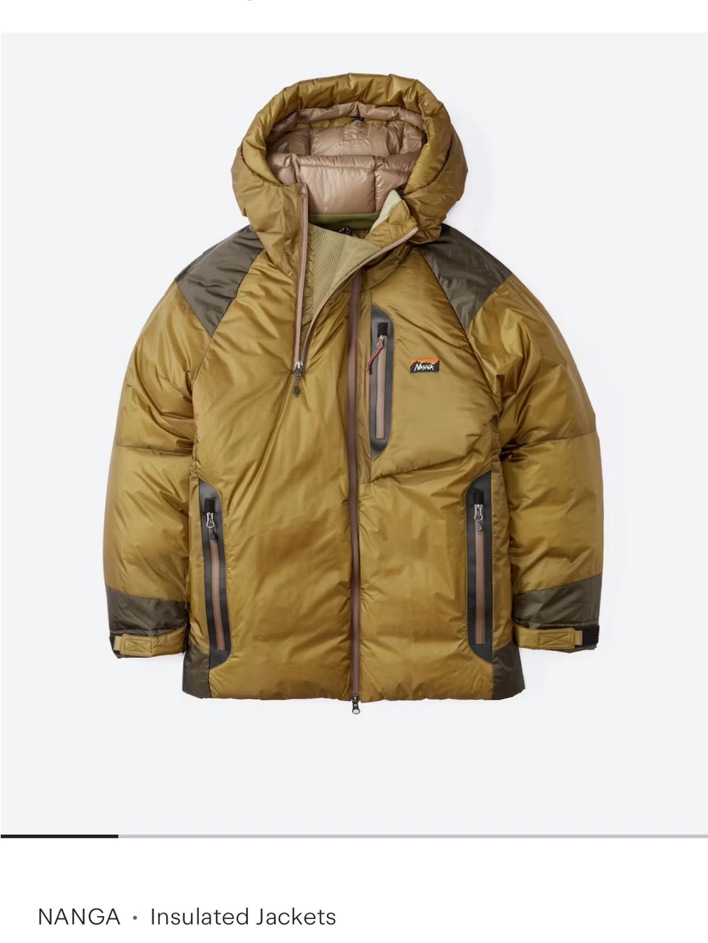 Nanga- Aurora Hooded Light Down Insulated Jacket - Olive